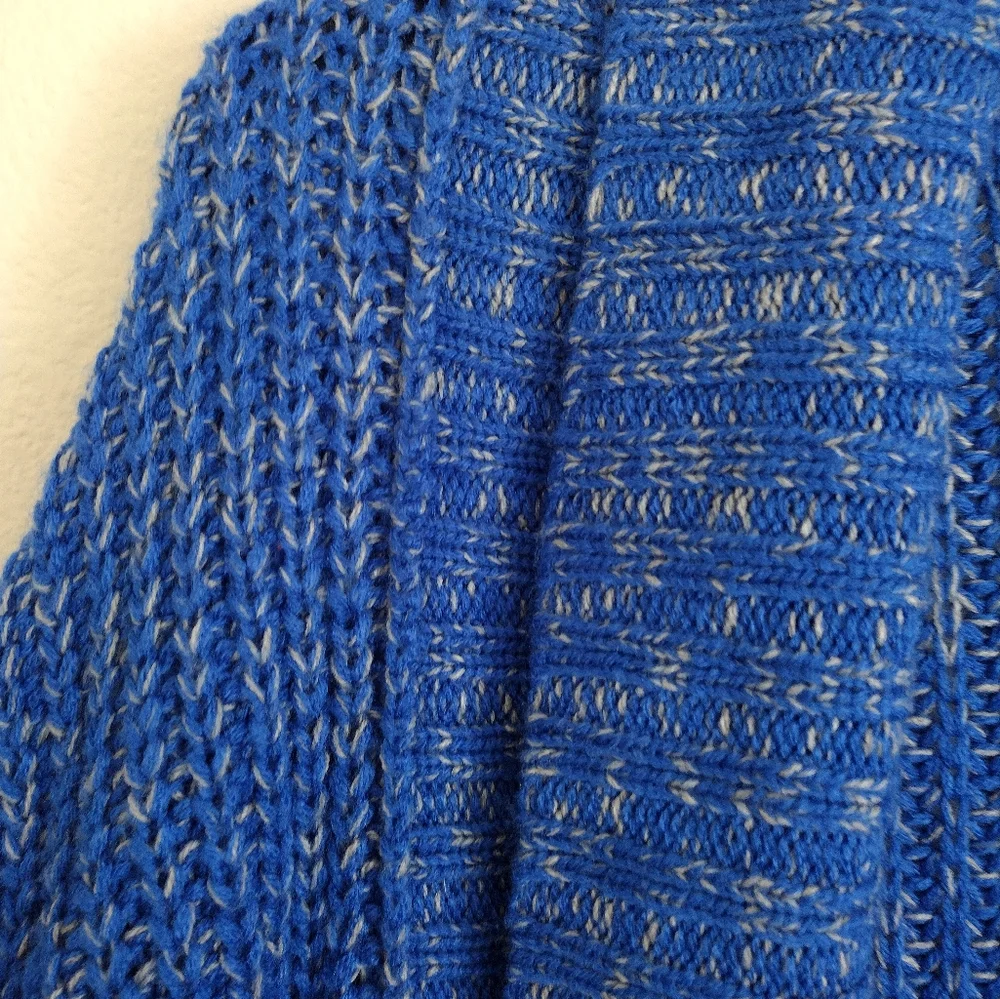 Michael Stars Bright Royal Blue Cream Open Cardigan Sweater With Pockets